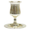 Stemmed Kiddush Cup With Tray: Silver Plated Ornaments Design