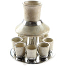 Kiddush Cup & Fountain: 8 Mini Cups Aluminum - Pearl
