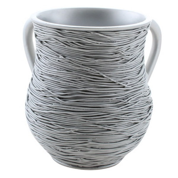 Wash Cup: Polyresin - Grey Strings Design