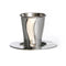 Kiddush Cup & Tray: Stainless Steel - Wave Design