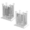 Tzedakah Box: Crystal & Silver Plaque Vine Design