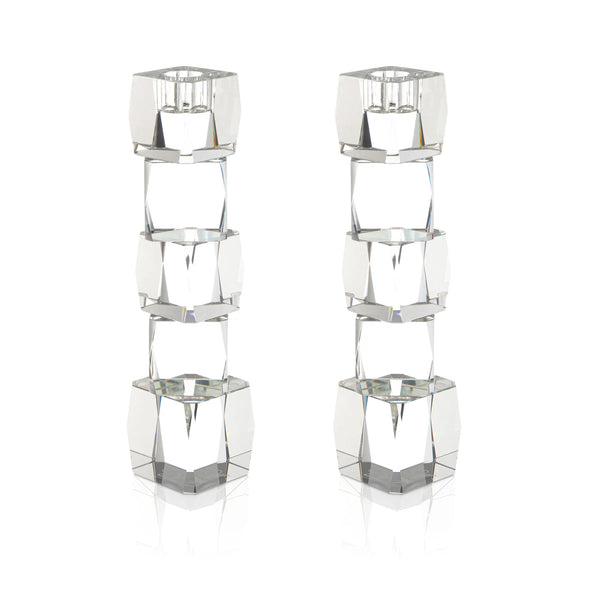 Waterdale Collection: Crystal Candlestick - Cube