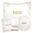 Waterdale Collection: Faux Leather Pesach Set Hexagon Dot Border