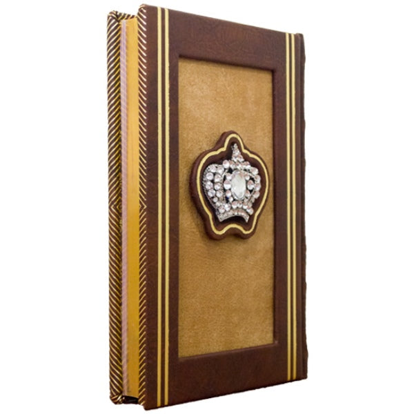 Haggadah Shel Pesach: Antique Leather 3D With Crystal Crown - Full Size