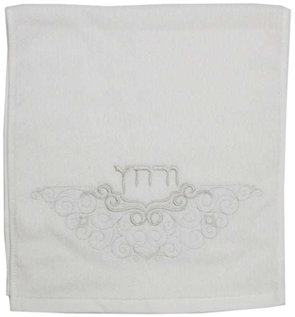 Pesach Set Brocade White With Plastic - 4 Pc Set