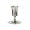 Kiddush Cup & Tray: Silver Plated Diamond Design & Scalloped Plate