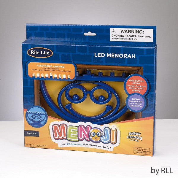 Blue Menoji The Led Menorah That Makes You Smile!