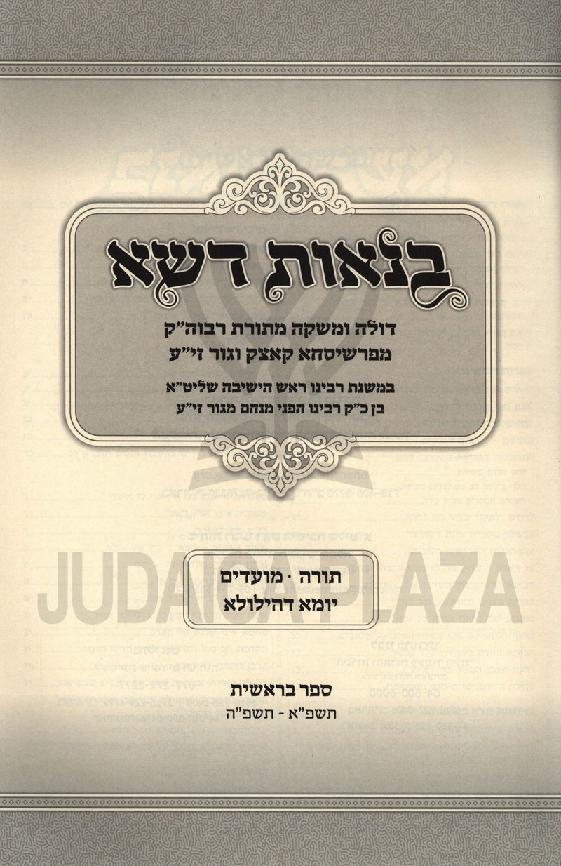 Bin'os Desheh Al HaTorah U'Moadim Bereishis 5871-5875 - בנאות דשא על התורה ומעודים בראשית תשפ"א-תשפ"ה
