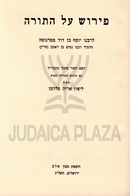 Pirush Al HaTorah Rabbeinu Yosef Ben Dovid M'Saragossa Talmud HaRan - פירוש על התורה רבנו יוסף בן דוד מסרגוסה תלמיד הר"ן