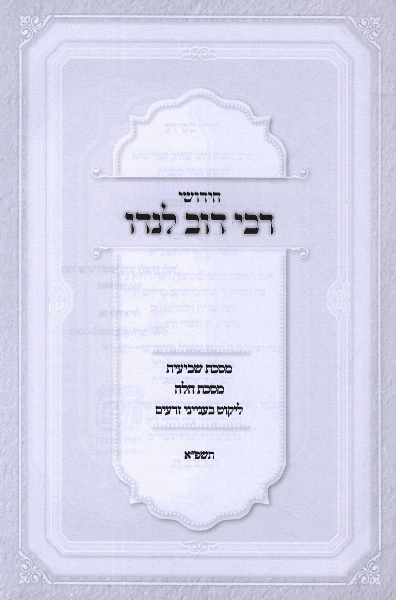 Chidushei Rabbi Dov Lando - חידושי רבי דוב לנדו