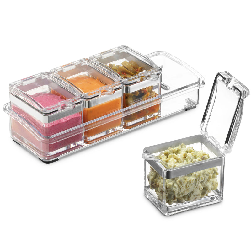 Dip Holder: 4 Compartments - Lucite