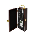 Wine/Whiskey Bottle Holder Set - Wooden Case
