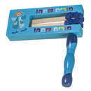 Purim Groggers: Wood Purim Sameach - Blue