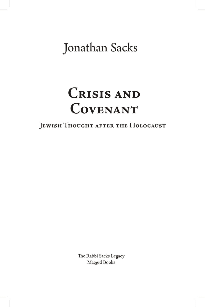 Crisis and Covenant