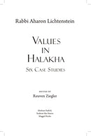 Values in Halakha