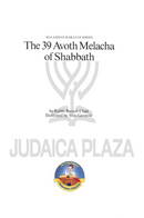The 39 Avos Melacha of Shabbath