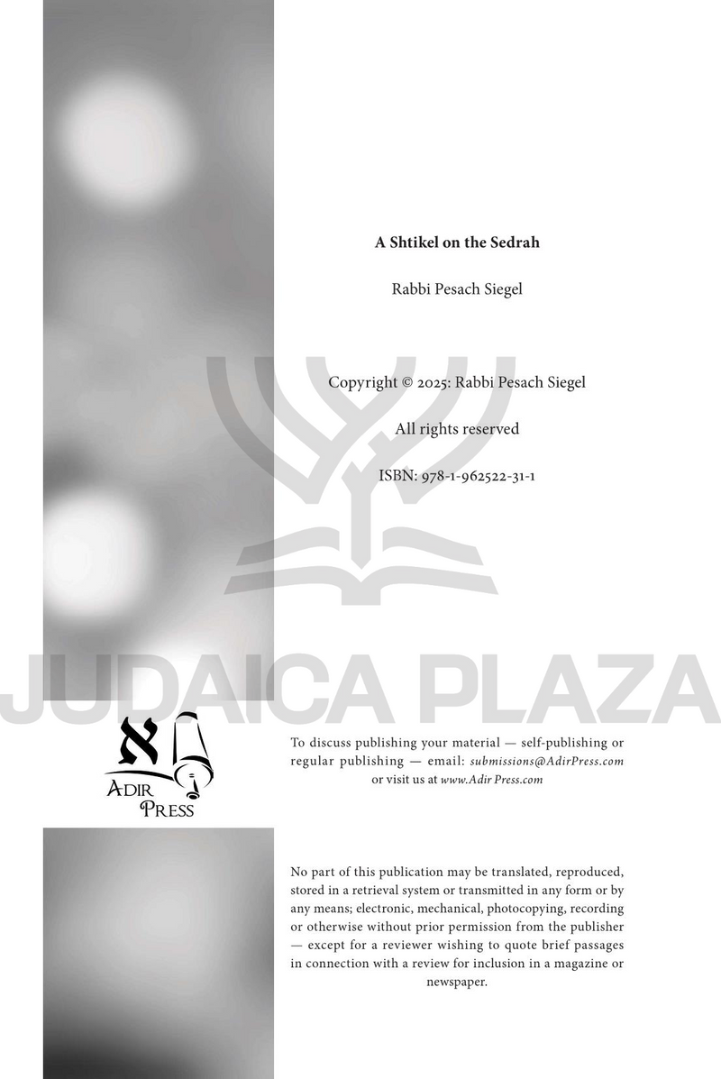 A Shtikel on the Sedrah