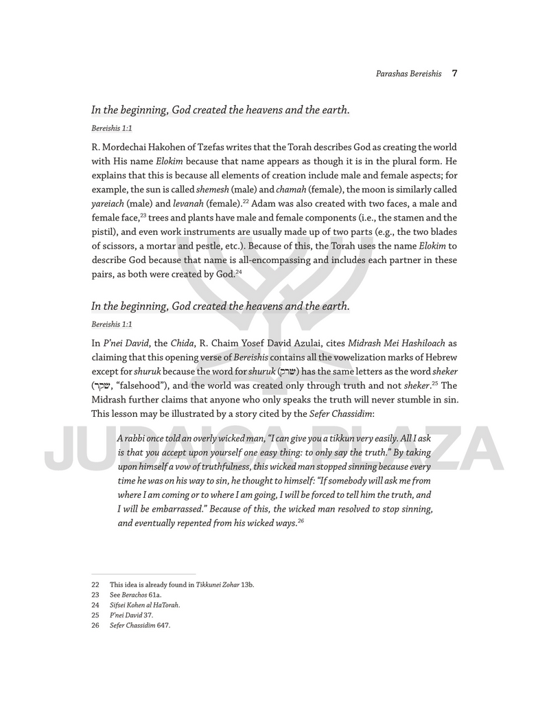 Rabbi Elchanan Shoff on the Parashah - Bereishis