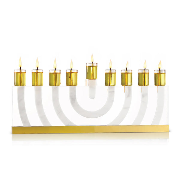 Haus Decor Collection: Lucite Menorah - Modern Arc