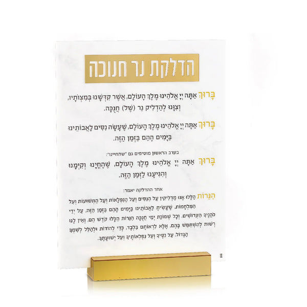 Haus Decor Collection: Lucite Chanukah Brachos Card