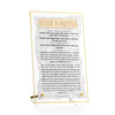 Waterdale Collection: Lucite Chanukah Brachos Tabletop - Pearlstone