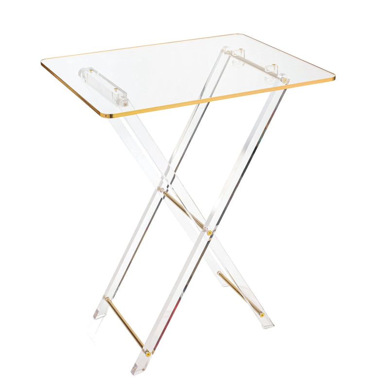 Waterdale Collection: Lucite Chanukah Folding Table - Gold