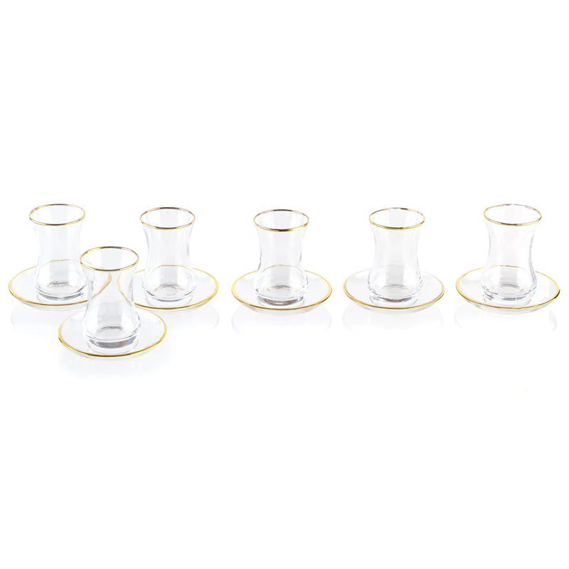 Waterdale Collection: Glass Cups And Saucers - Classic (Set of 6)