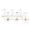 Waterdale Collection: Glass Cups And Saucers - Classic (Set of 6)