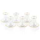 Waterdale Collection: Glass Cups And Saucers - Classic (Set of 6)