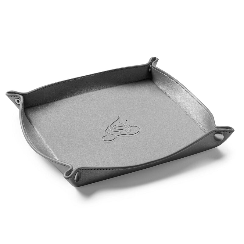 Waterdale Collection: Leather Napkin Holder Embossed - Silver