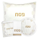 Waterdale Collection: Faux Leather Pesach Set Hexagon Dot Border