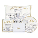 Waterdale Collection: Waterdale Collection: Faux Leather Pesach Set Bais Hamikdash - Painted