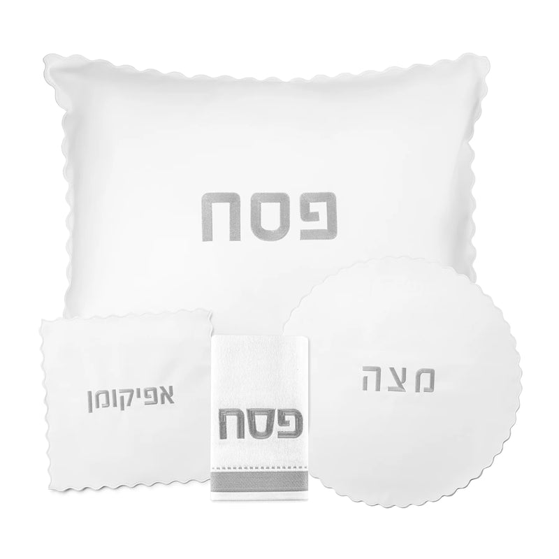 Waterdale Collection: Faux Leather Pesach Set Scalloped Edge
