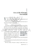 Live Your Life by Design, Not by Default