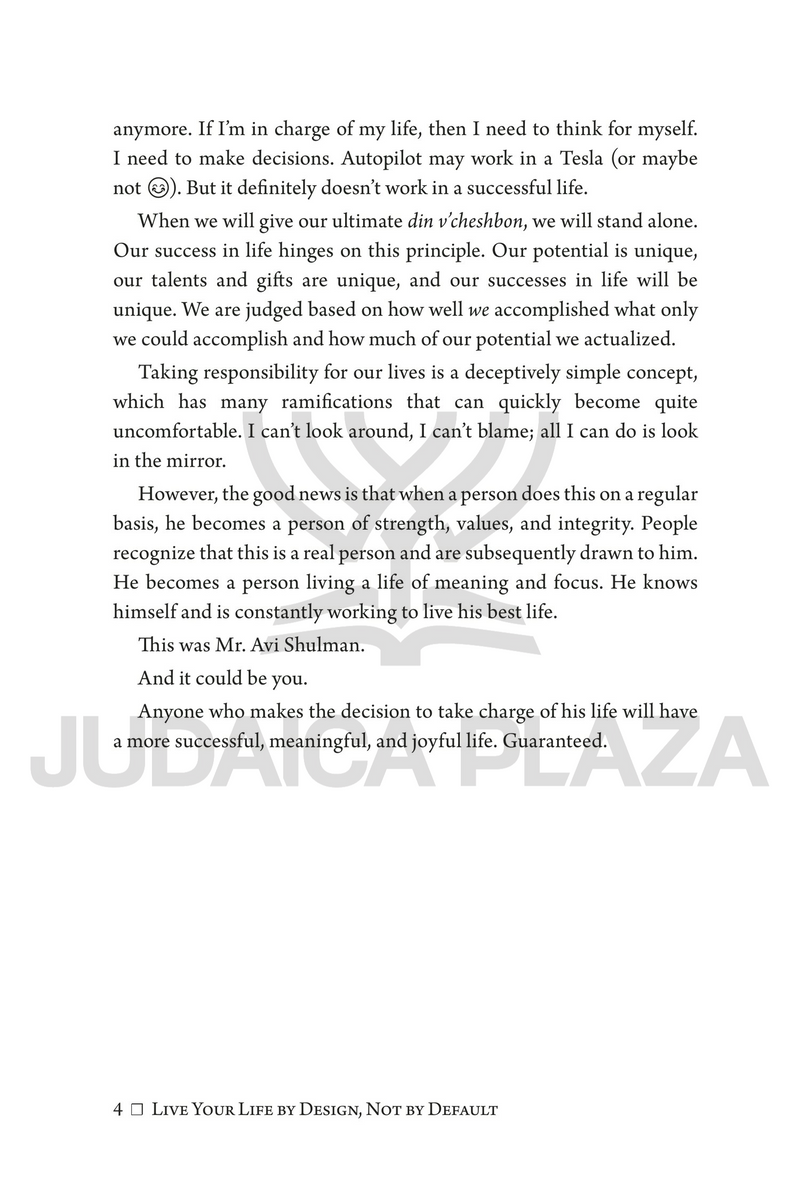 Live Your Life by Design, Not by Default