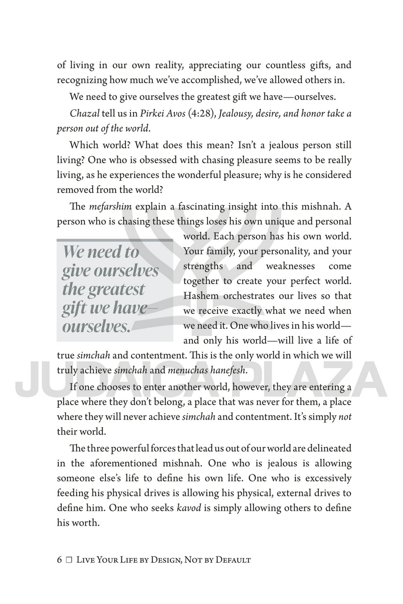 Live Your Life by Design, Not by Default