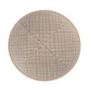 iKippah - Tan Plain With Taupe Leather Rim Yarmulka