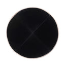 iKippah - Black Velvet With Beige Rim Yarmulke
