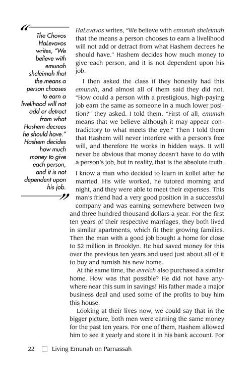 Living Emunah on Parnassah