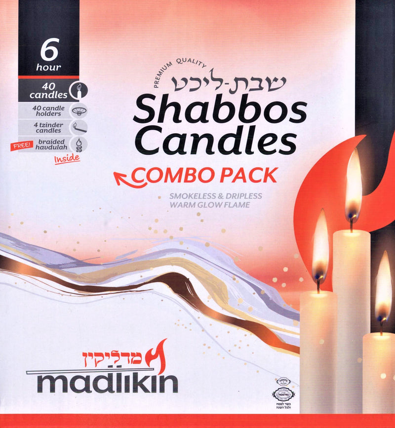 Madlikin Shabbos Candles: 6 Hour - 40 Combo Pack