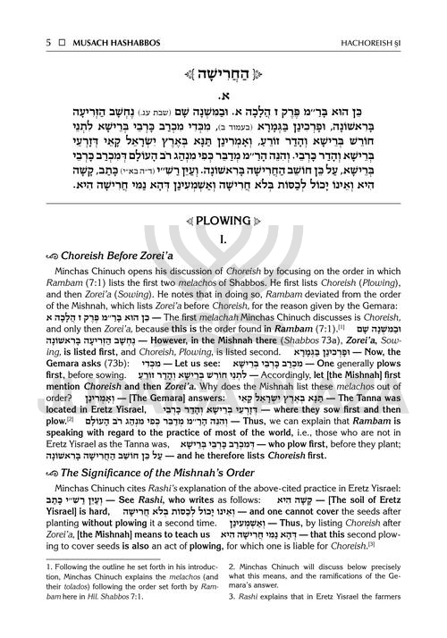 Minchas Chinuch: Musach HaShabbos - Volume 1