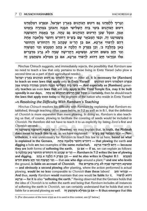 Minchas Chinuch: Musach HaShabbos - Volume 1