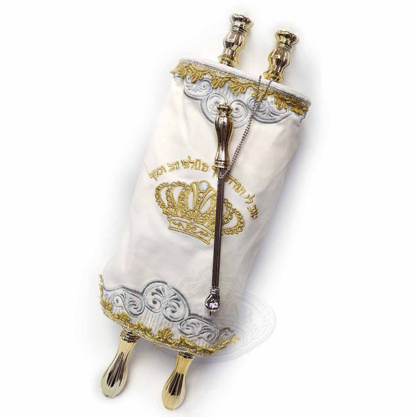 Sefer Torah with Yad For Kids - White