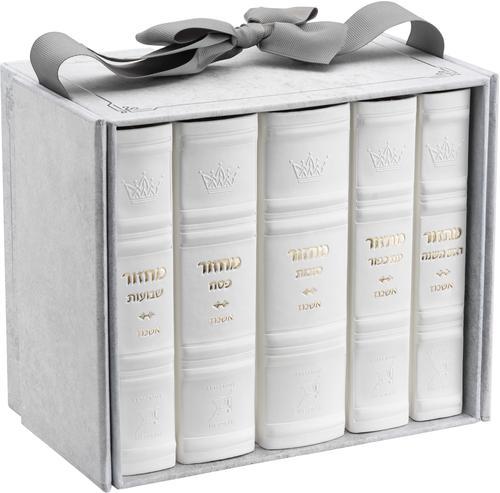 Artscroll Hebrew-English Machzor: 5 Volume Set Mid Size - Faux
