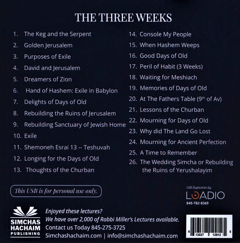 R' Avigdor Miller - The Three Weeks (USB)