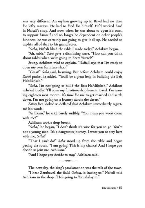 The Return to Yerushalayim