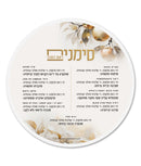 Simanim Card: Lucite Round - Painted