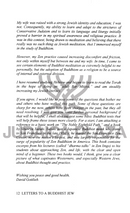 Letters to a Buddhist Jew