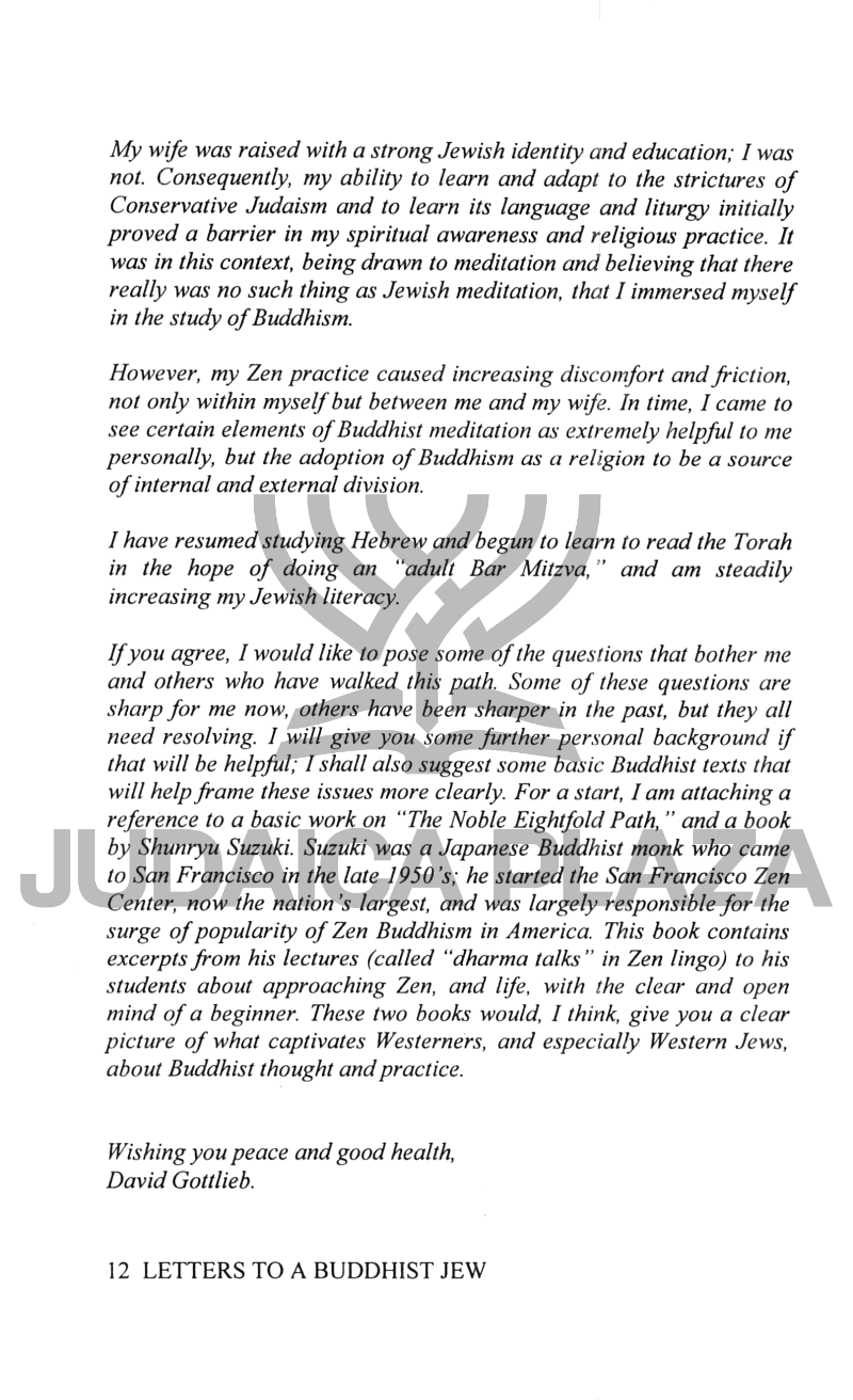 Letters to a Buddhist Jew
