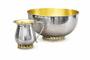 Pesach Wash Cup & Bowl Set: Silver Plated - Handcrafted